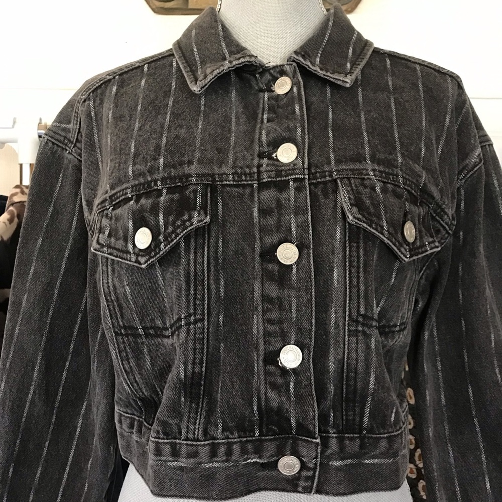 Pacsun Black Denim Stripped Jacket